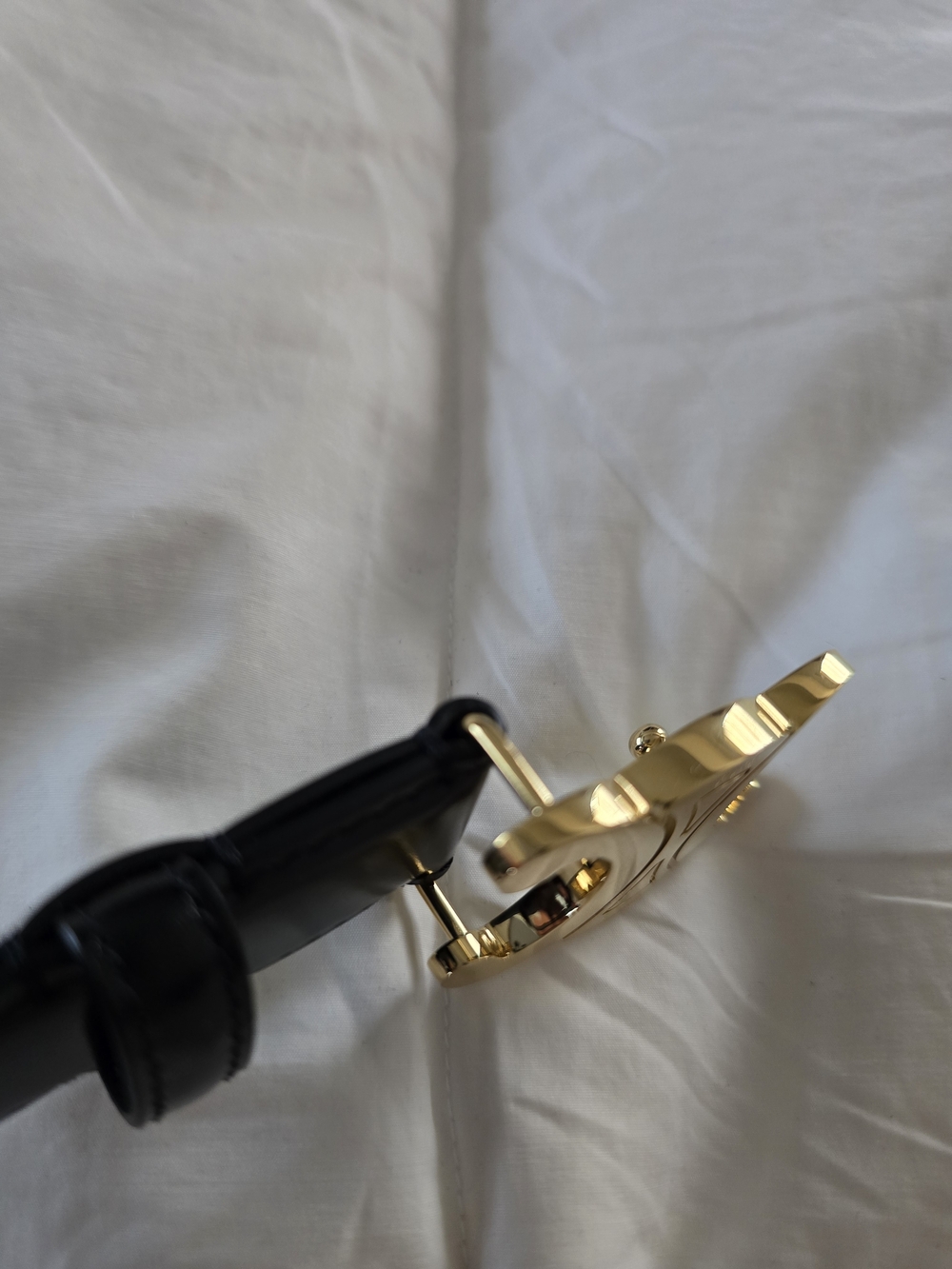 NEW Celine Triomphe Black Leather Belt Size 70 - Picture 8 of 9